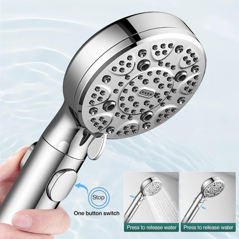 SeaCity RV Shower Head with Hose ，High Pressure 9 Mode Shower head with on off switch, Filtered shower head, Shower Head for RV/Campers, Travel Trailer, Motorhome for Water Saving（Chrome） - Image 4